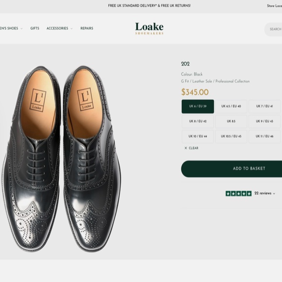 Style 202 B, Blk Polished Leather Brogue Shoes | UK 9 | US 10 | - Picture 3 of 15